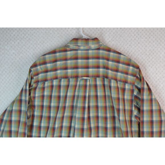 Pendleton Men's Large Green Plaid Long Sleeve Lightweight Button Down Shirt - Picture 8 of 12